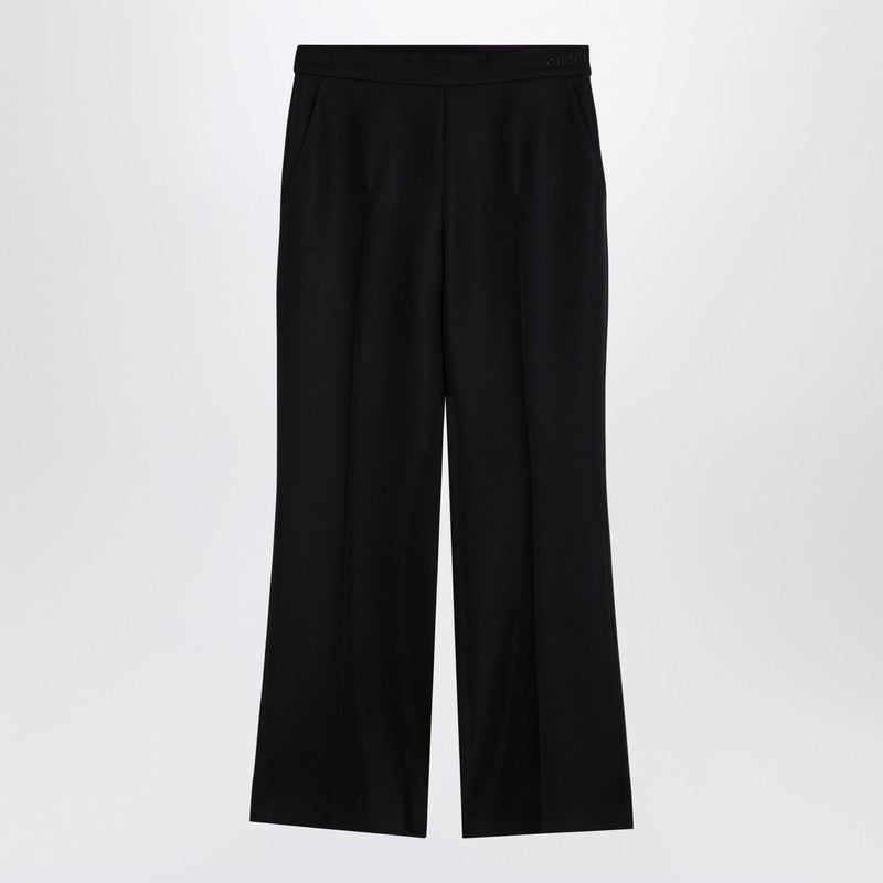 Gucci Black Wool-Blend Trousers Women