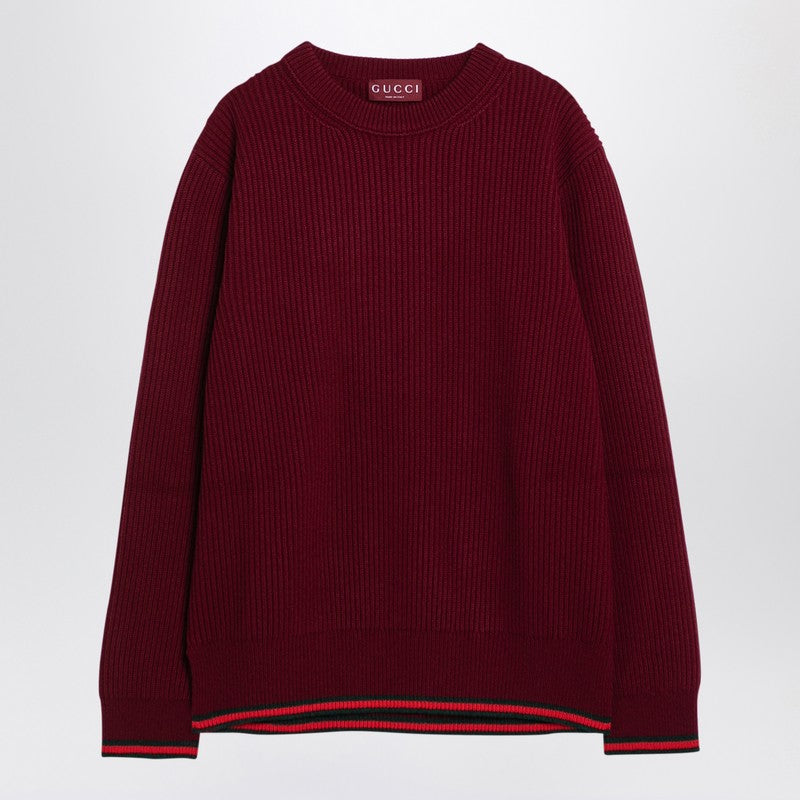 Gucci Burgundy Wool And Cashmere Jumper Men