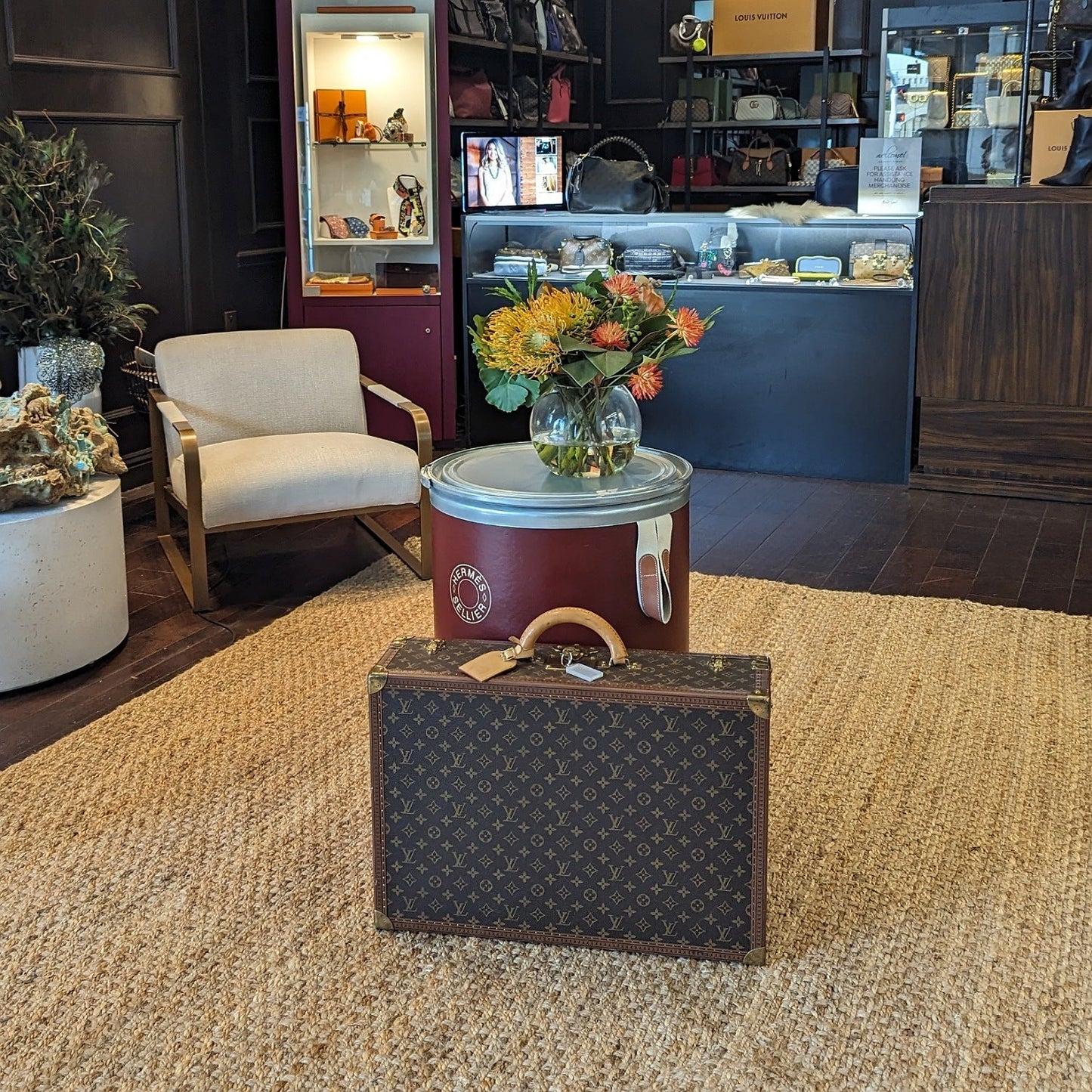 Louis Vuitton Monogram Alzer 60 Trunk Luggage