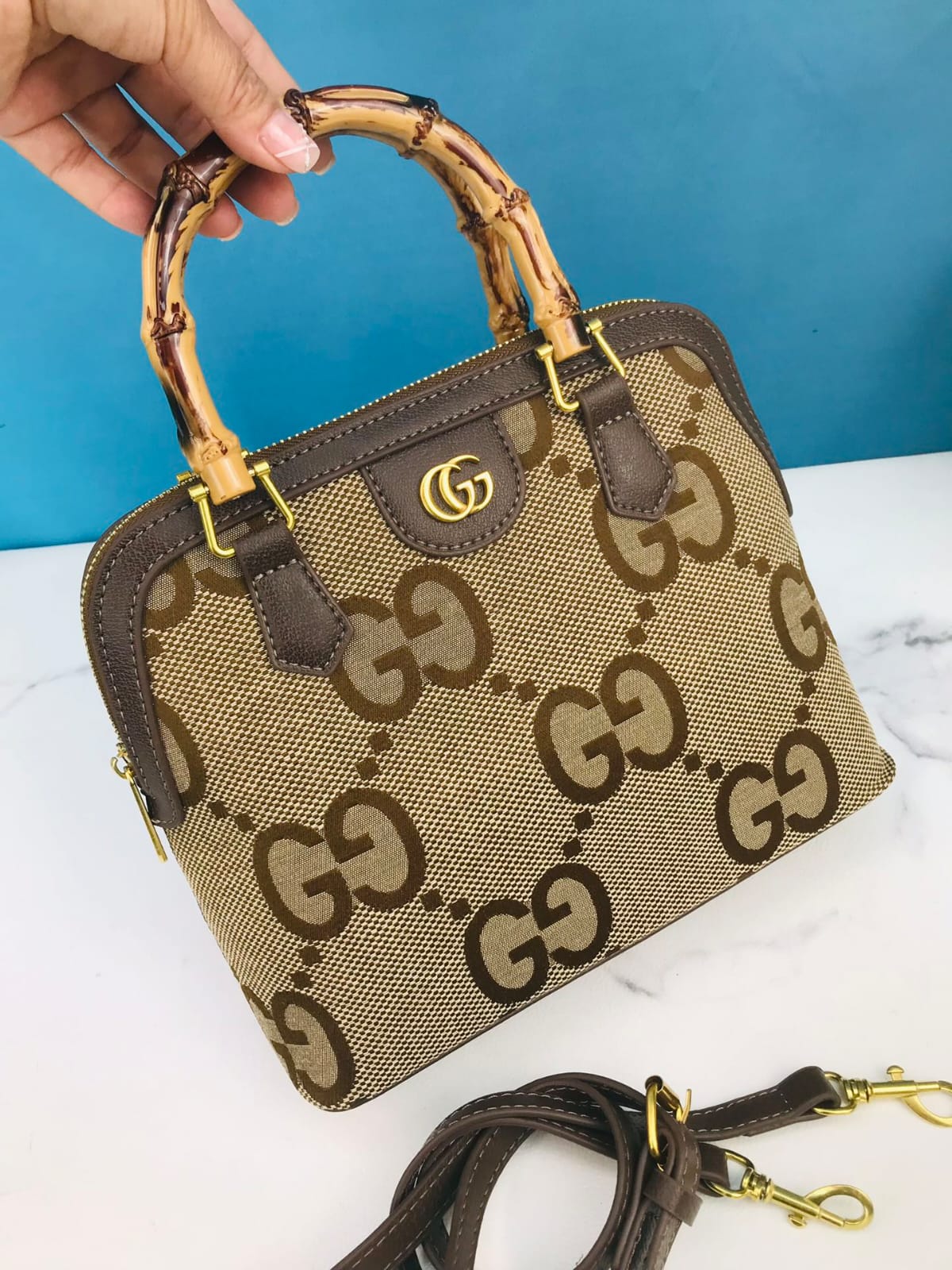 Gucci bamboo handle handbag