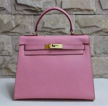 Hermes Kelly 28cm Epsom Leather HandBag Pink Gold