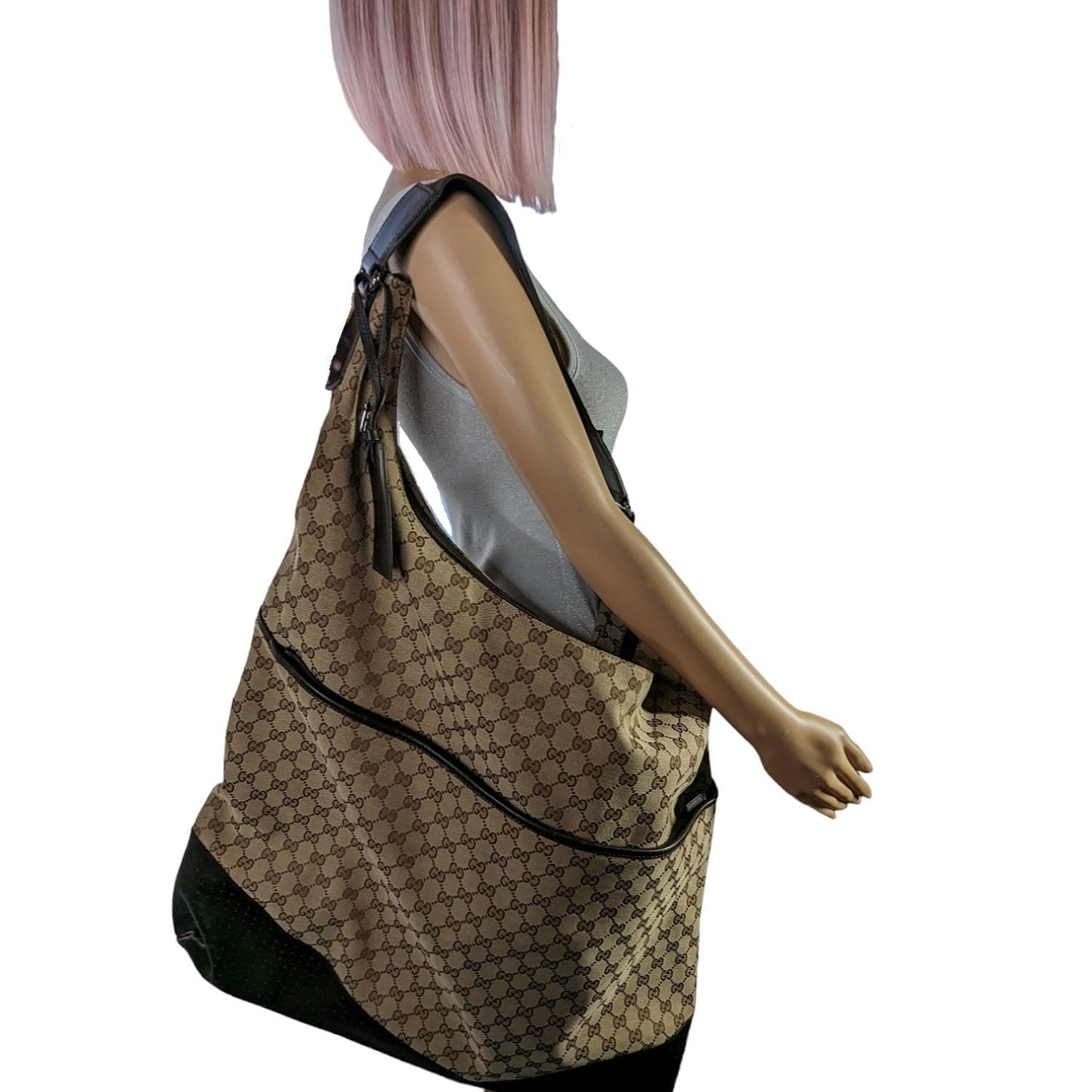 Gucci Brown GG Monogram Canvas Garment Hobo