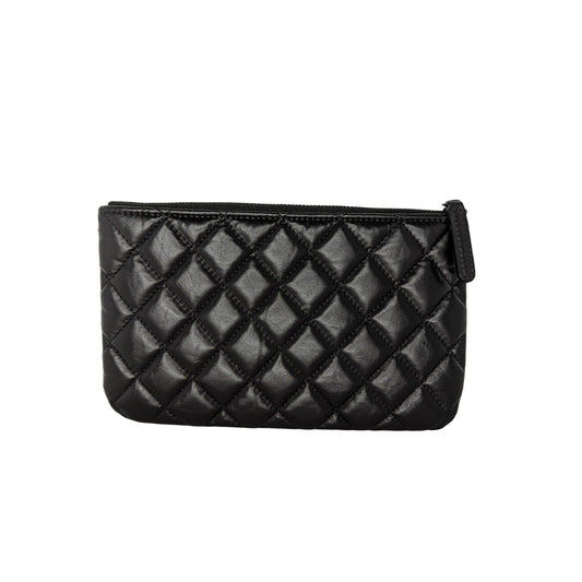 Chanel Black Aged Calfskin O Case 2.55 Reissue Pouch