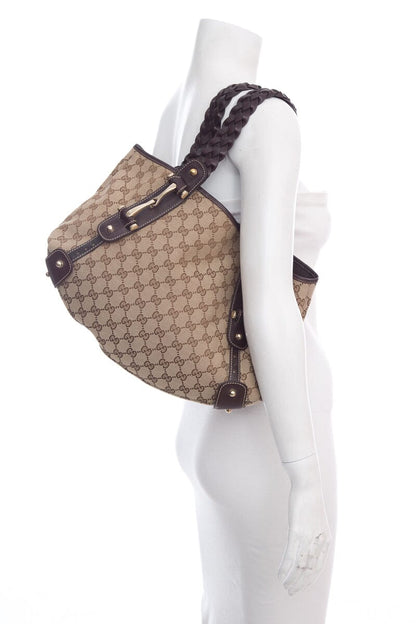 Gucci Brown Monogram Pelham Hobo HandBag