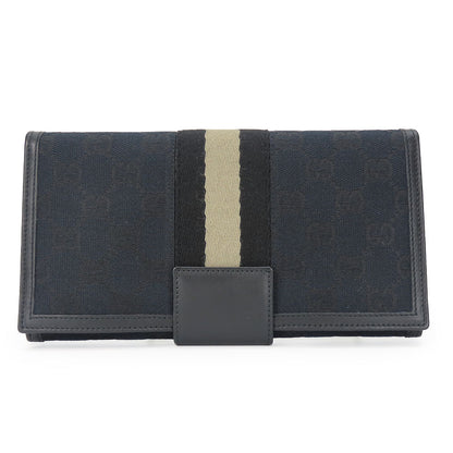 New GUCCI GG Canvas Bifold Wallet Black