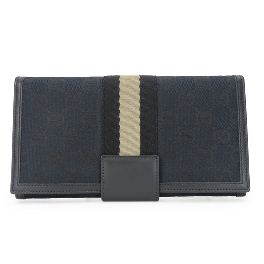 New GUCCI GG Canvas Bifold Wallet Black