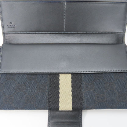 New GUCCI GG Canvas Bifold Wallet Black