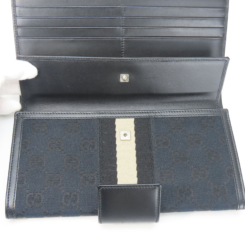 New GUCCI GG Canvas Bifold Wallet Black