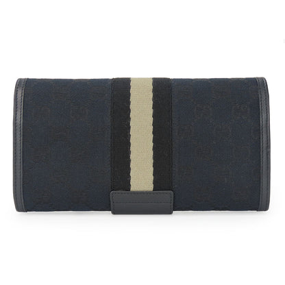 New GUCCI GG Canvas Bifold Wallet Black