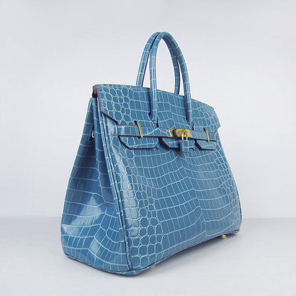 Hermes Birkin 6089 Crocodile Blue Bag