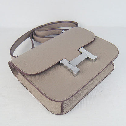 Hermes Constance Cowskin Leather Bag H017 grey silver