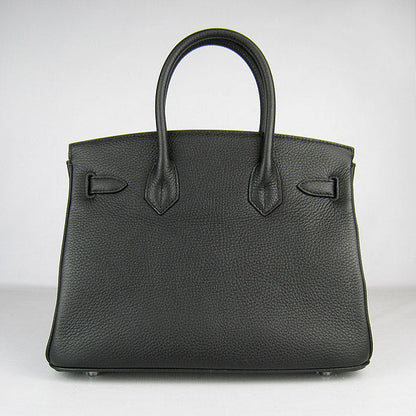 Hermes Birkin 30cm Togo Leather Handbags Black Silver