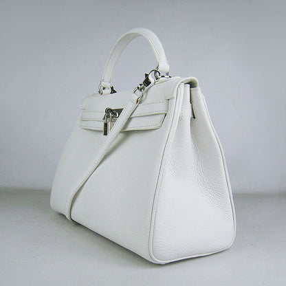 Hermes Kelly 32cm Togo Leather HandBag 6108 White Silver