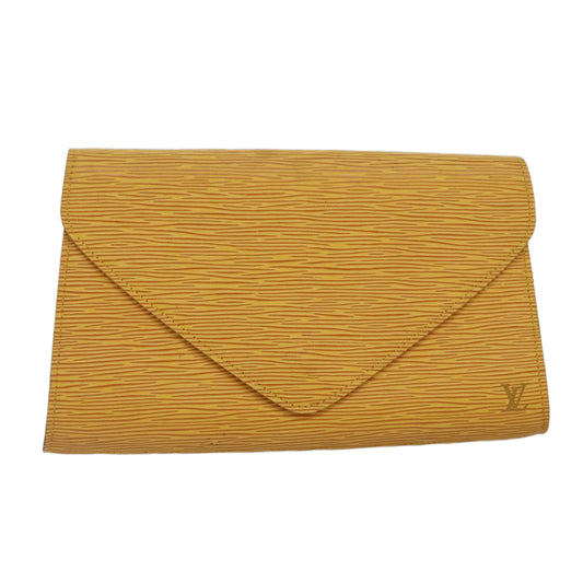 LOUIS VUITTON Epi Art Deco Clutch Bag Yellow M52639 LV Auth 86032