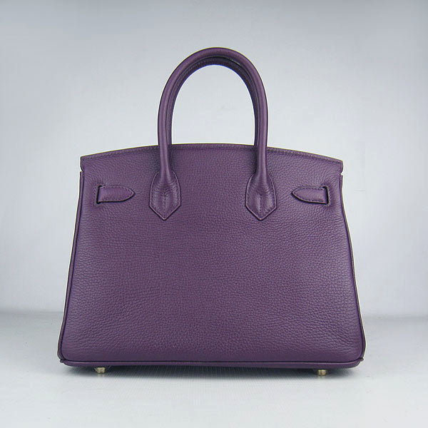 Hermes Birkin 30cm Togo leather Handbags purple golden