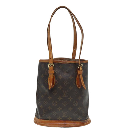 LOUIS VUITTON Monogram Bucket PM Shoulder Bag M42238 LV Auth 86603