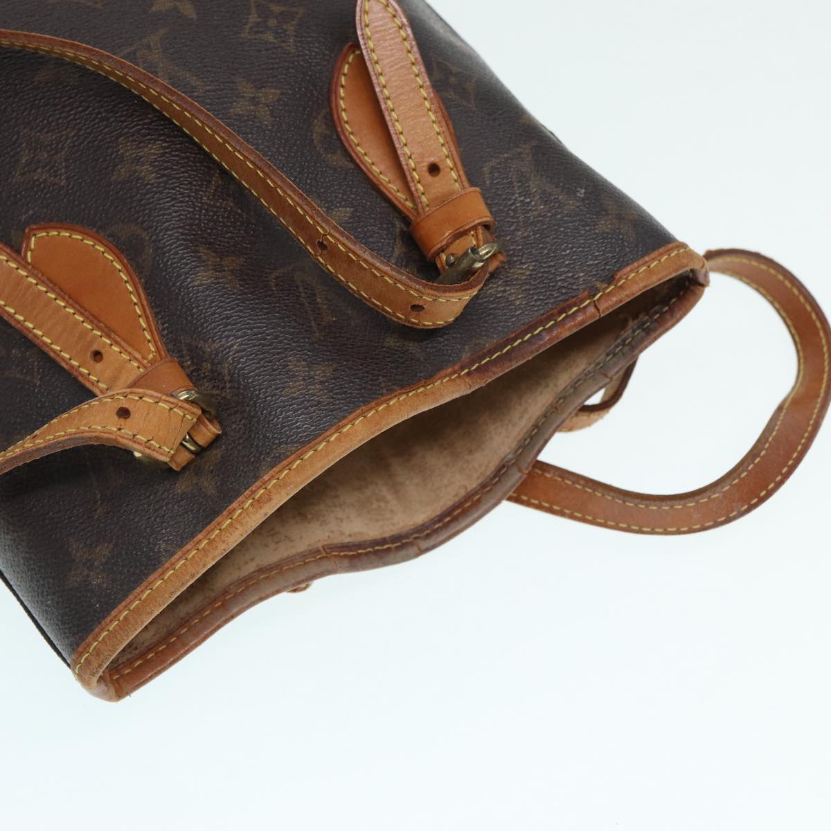 LOUIS VUITTON Monogram Bucket PM Shoulder Bag M42238 LV Auth 86603