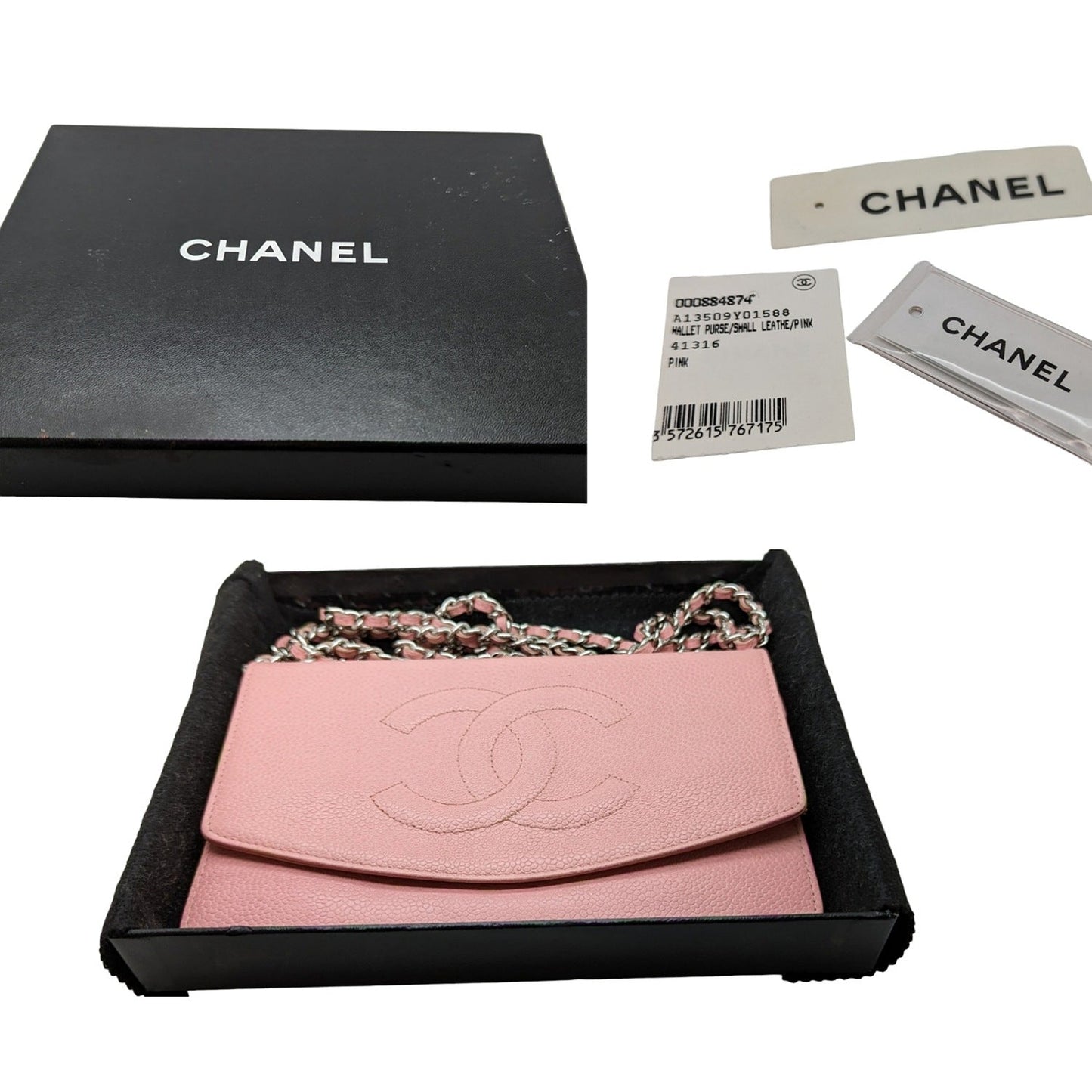 Chanel Vintage Pink Caviar Timeless Wallet On Chain WOC