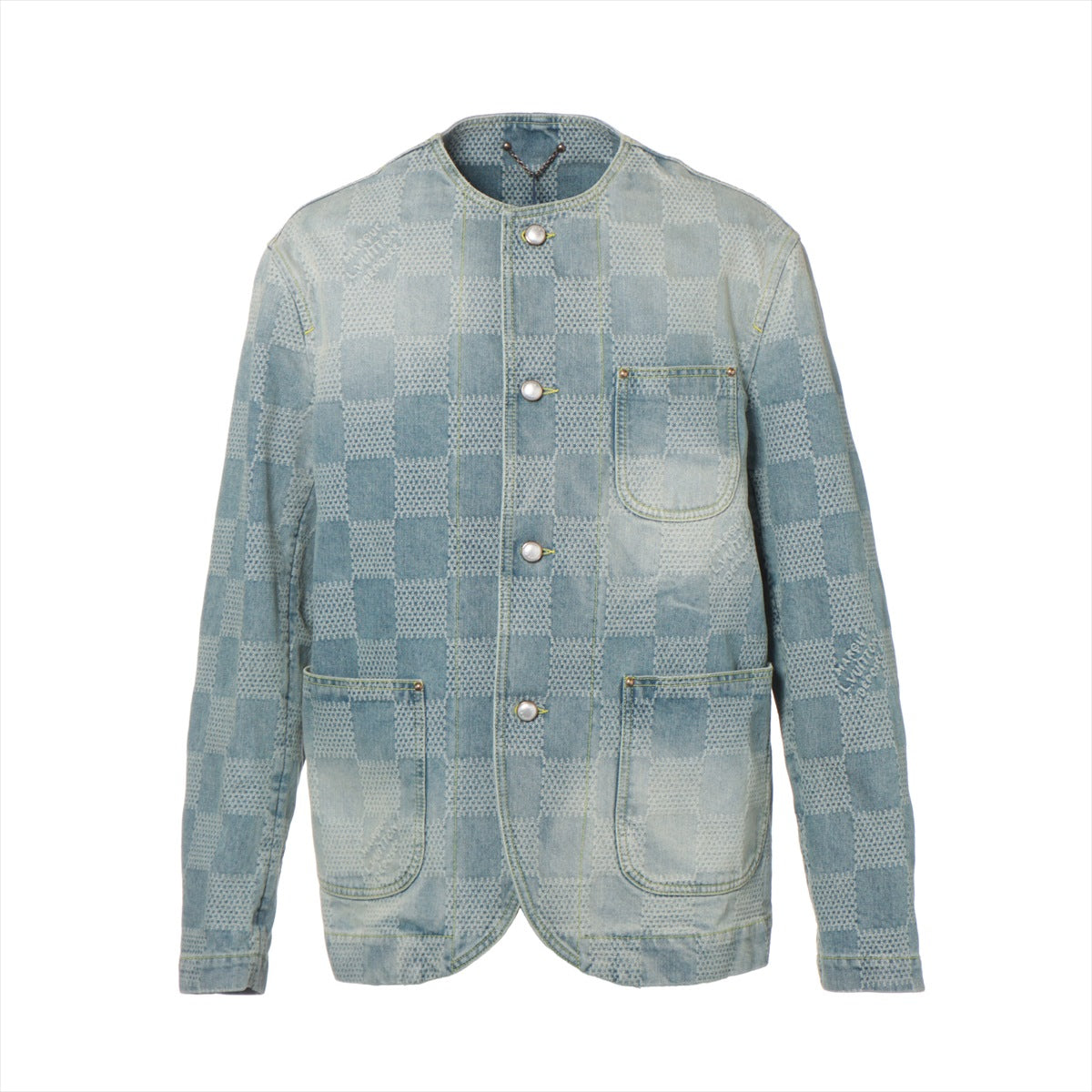 Louis Vuitton 24SS Cotton Denim Jacket 48 Mens Blue RM241 1AFHU6 Damiedenim Chic Jacket