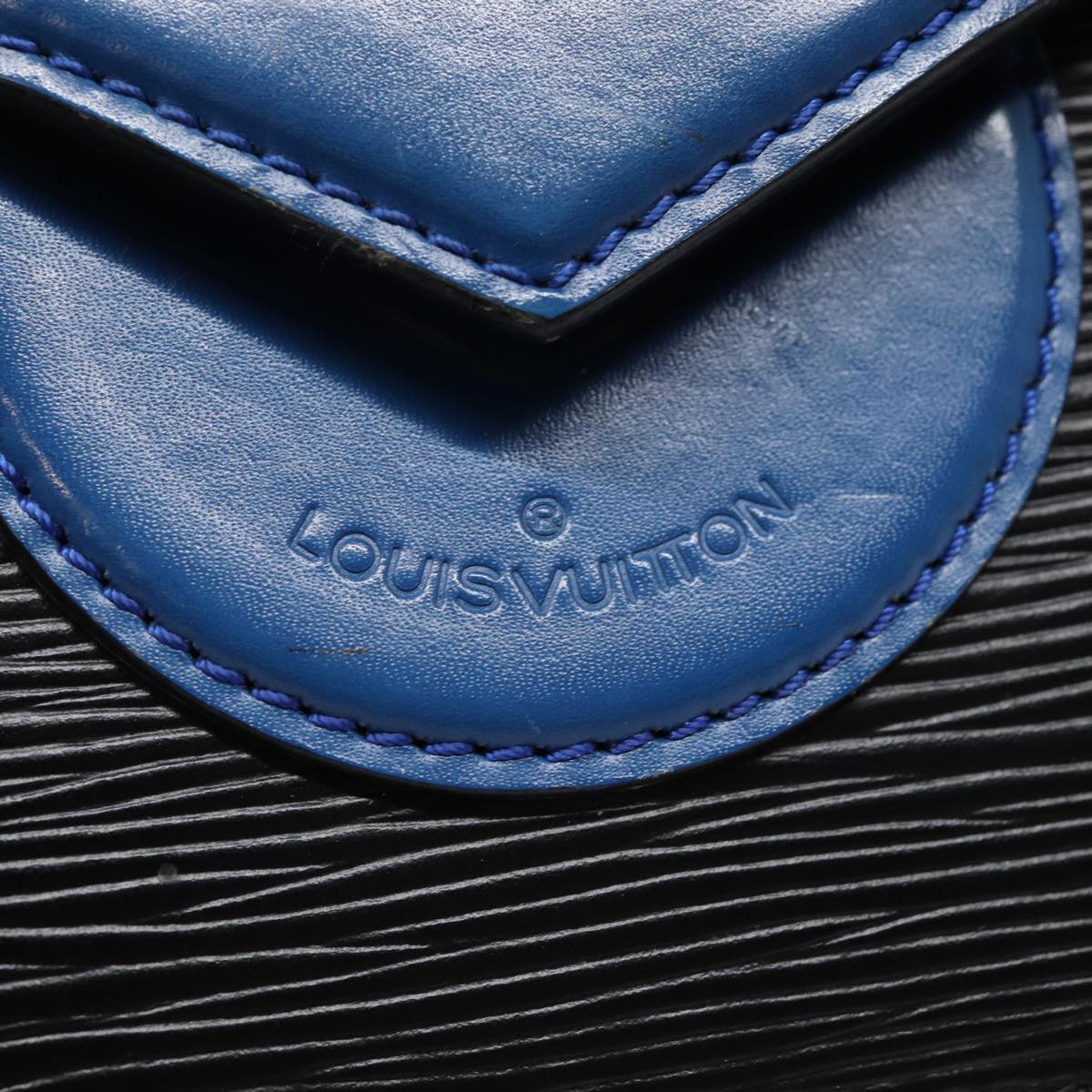 LOUIS VUITTON Epi Osh Shoulder Bag Black Blue M52445 LV Auth 87961