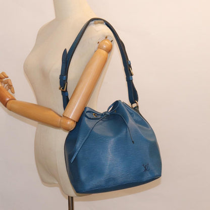 LOUIS VUITTON Epi Petit Noe Shoulder Bag Blue M44105 LV Auth 89128