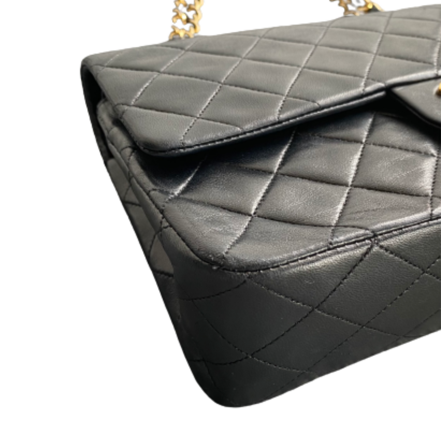 Chanel Black Leather Double flap shoulder Bag