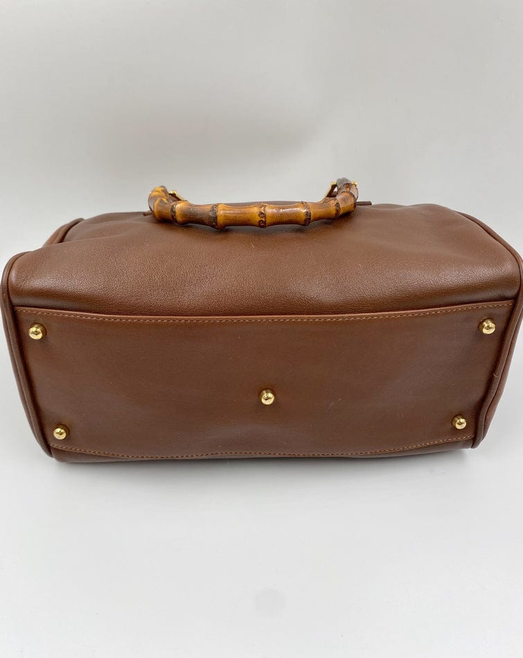 Gucci Brown Boston with Bamboo Handles