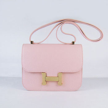 Hermes Constance Cowskin Leather Bag H017 pink golden