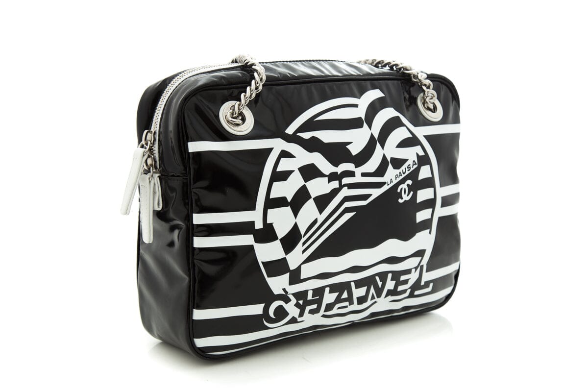 Chanel 2019 Black & White "La Pausa" Coated Canvas Cross-Body