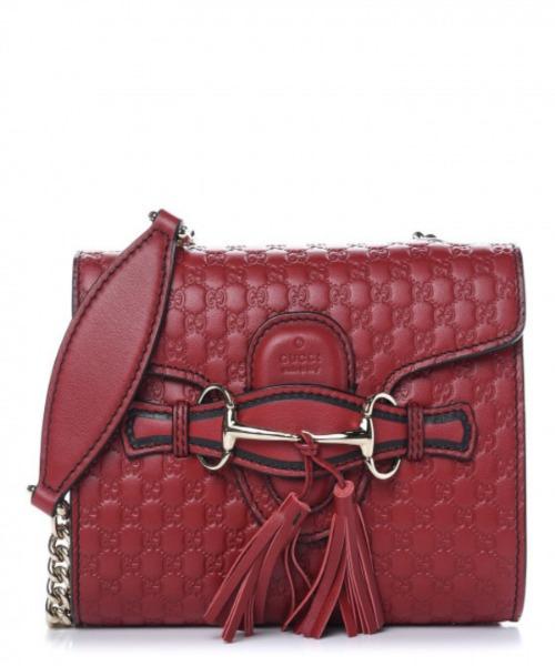 Gucci Emily Mini Micro Guccissima Bag Red