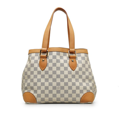 Louis Vuitton Damière Azur Hamsteed PM Handbag N51207 White PVC Leather Lady Louis Vuitton