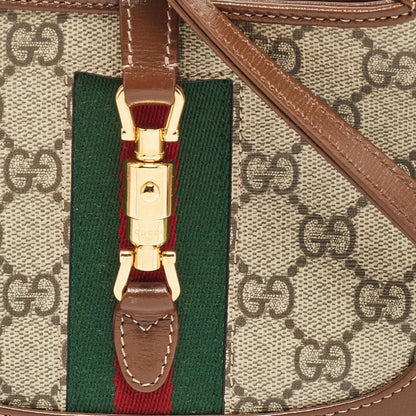 Gucci Beige/tan Gg Supreme Canvas And Leather Mini 1961 Jackie Shoulder Bag