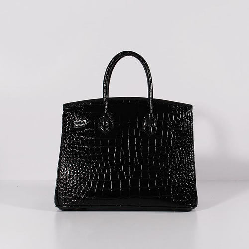 Hermes Birkin 30cm Crocodile Leather Bag With Strap Black Gold