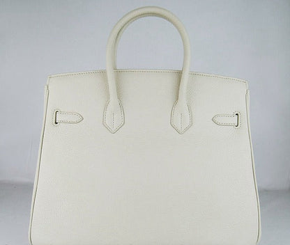 Hermes Birkin 35cm Togo Leather Handbags Beige Silver