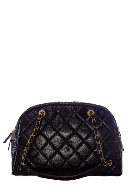 Chanel Black CC diamond Quilted Bowling GHW  HandBag ( 2023 Cruise)