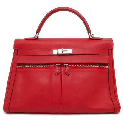 HERMES Kelly Lakis Vermilion Swift Leather Size 35