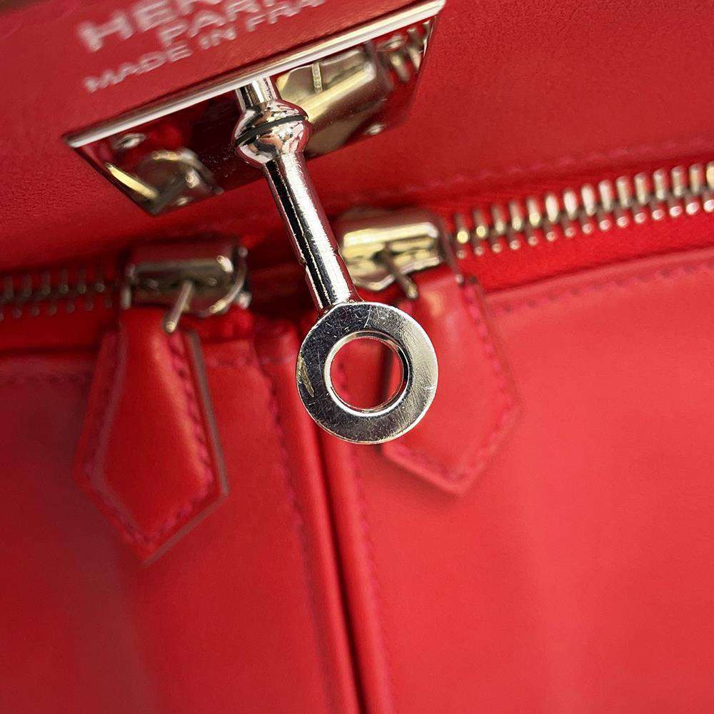 HERMES Kelly Lakis Vermilion Swift Leather Size 35