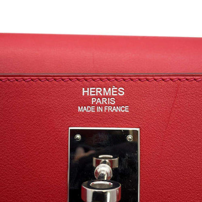 HERMES Kelly Lakis Vermilion Swift Leather Size 35