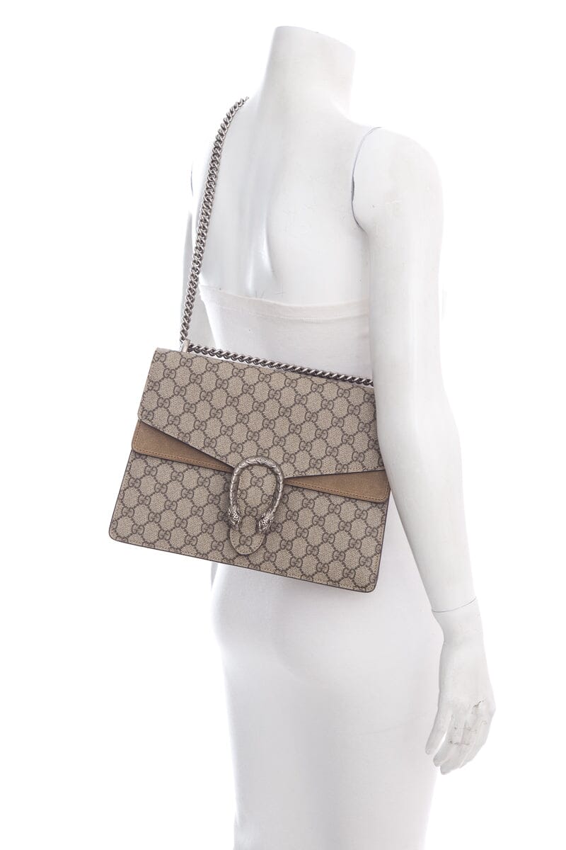 Gucci Dionysus Beige & Ebony GG Monogram Medium HandBag