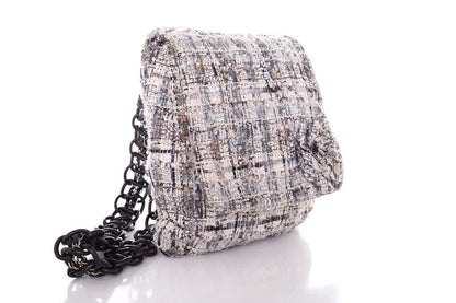 Chanel '05  Grey Tweed Shoulder Bag