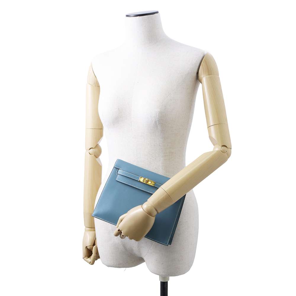 Hermes Kelly dance 2 New Blue Jean Swift Leather