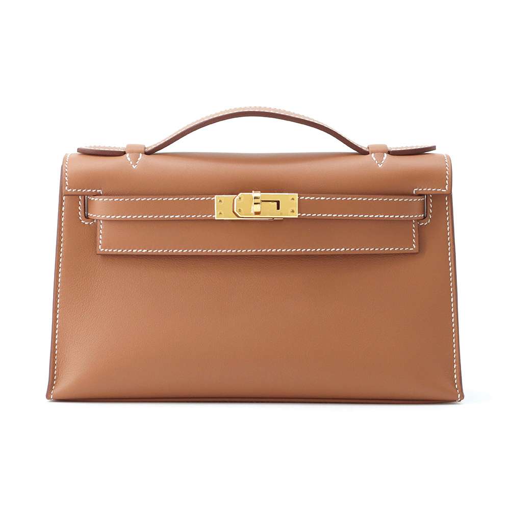 Hermes PochetteKelly Gold Swift Leather