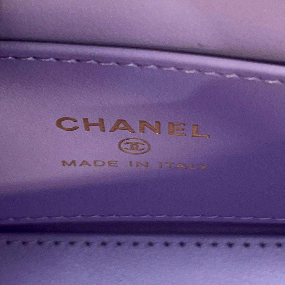 Chanel Matelasse Mini Kelly ChainClutch Light Purple AP3435 Aged Calf Leather Size Mini