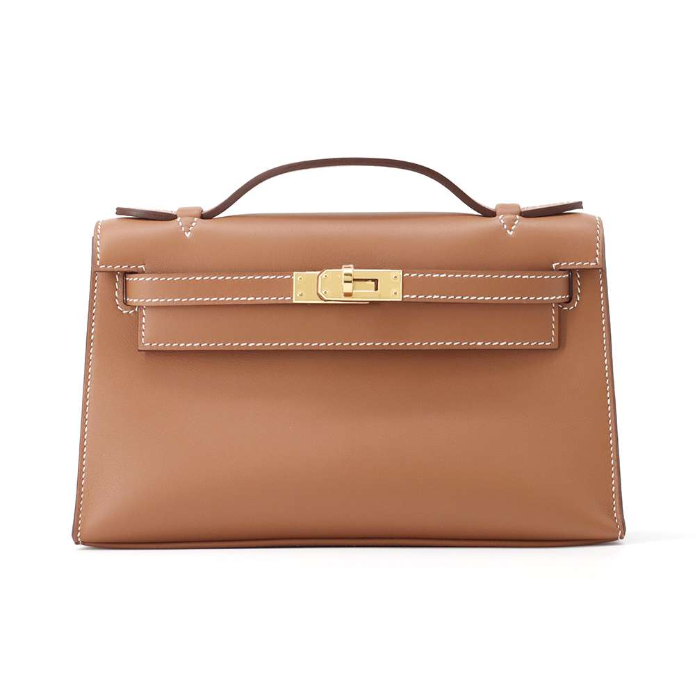 Hermes PochetteKelly Gold Swift Leather