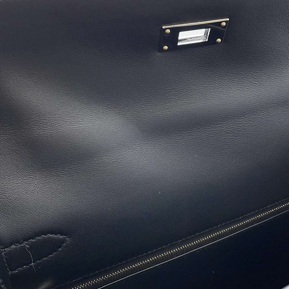 Hermes Kelly Cavalcadur Multicolor/Black Toile de Camp Swift Leather Size 32