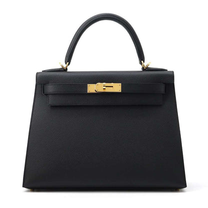 Hermes Kelly Sellier Black Epsom Size 28