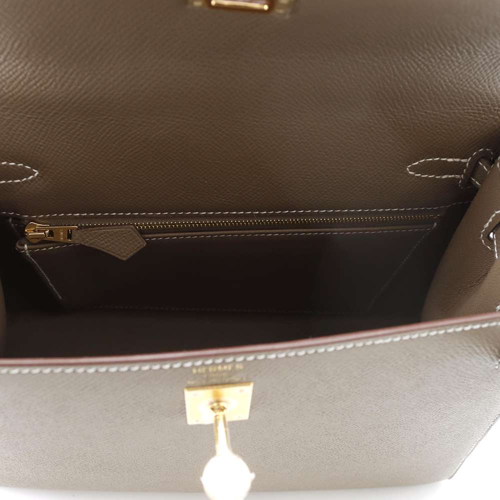 Hermes Kelly Sellier Etoupe Epsom Size 25