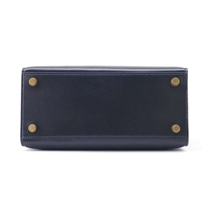 Hermes Mini Kelly Navy Box Calf Leather