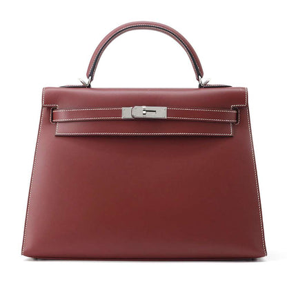 Hermes Kelly Sellier Rouge H Chamonix Leather Size 32