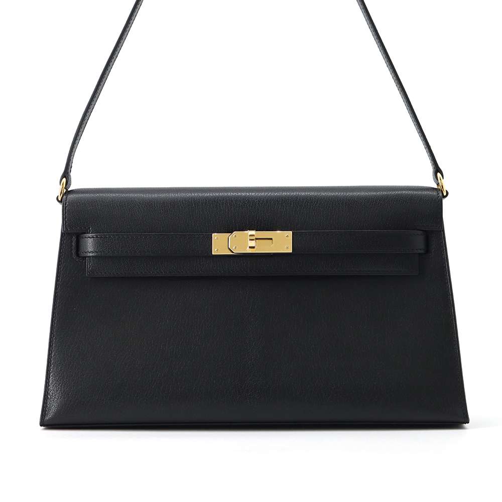 Hermes Kelly Elan Black Chevre Shamqila